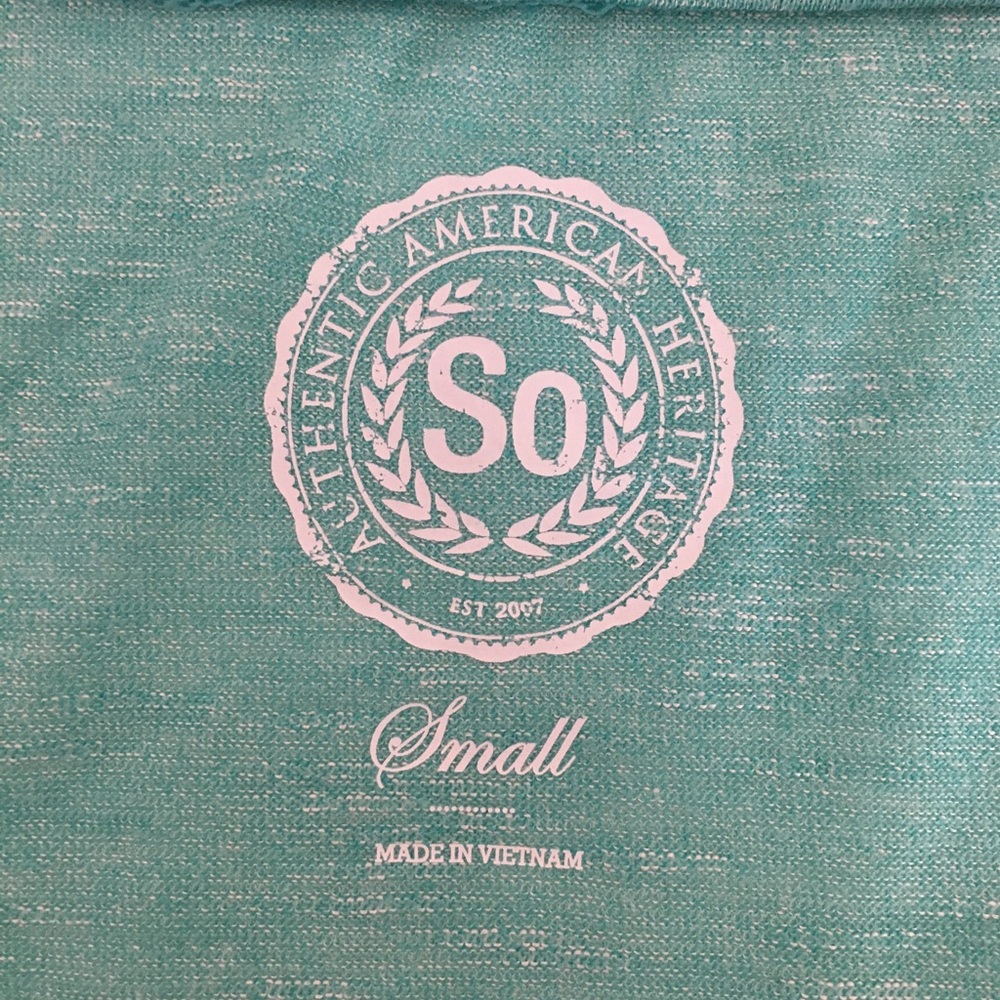 SO Light Aquamarine Heathered Short-Sleeved Scoop Neck T-shirt, Juniors' Small - Picture 4 of 8